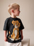Charcoal Grey Lion King Short Sleeve T-Shirt (6mths-8yrs) - Charcoal Grey Lion King / 7 - 8 Years (122 - 128cm)