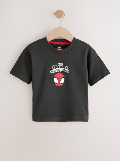 Charcoal Grey Spidey Marvel Short Sleeve Cotton T-Shirt (3mths-8yrs)