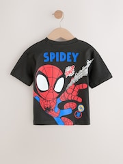 Charcoal Grey Spidey Marvel Short Sleeve Cotton T-Shirt (3mths-8yrs) - Size 3-6 Months (62-68cm)