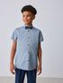 Baker by Ted Baker Blue Short Sleeve Shirt with Bow Tie - Size 4 Years (104cm) - Blue
