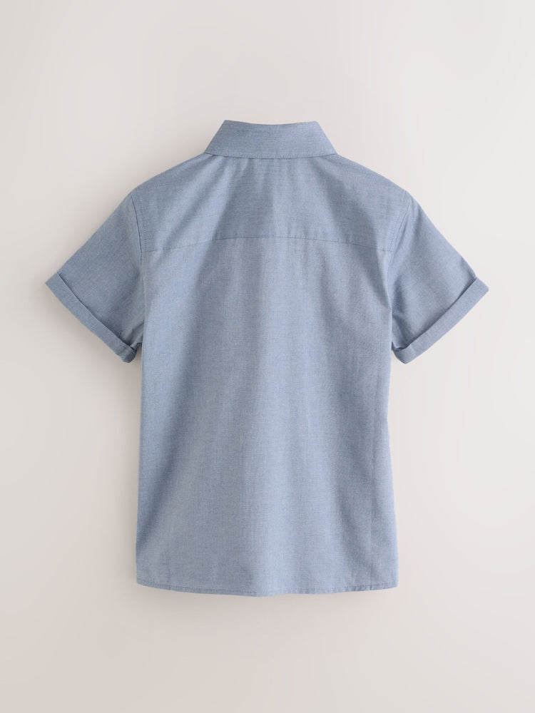 Baker by Ted Baker Blue Short Sleeve Shirt with Bow Tie - Size 4 Years (104cm)