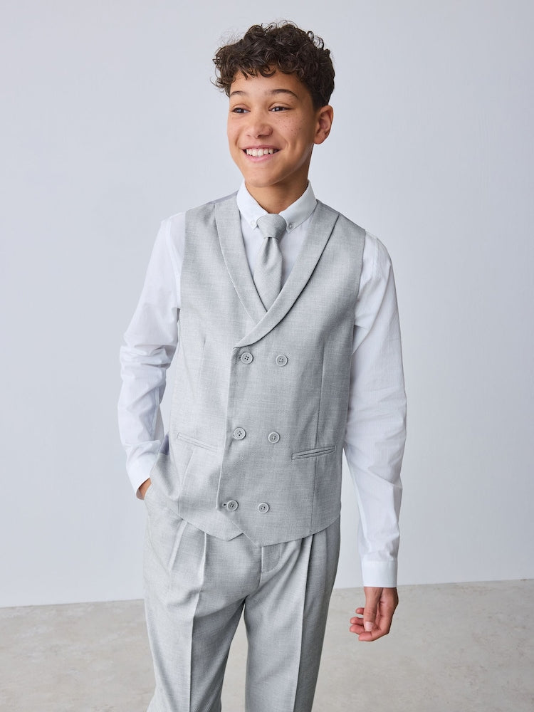Baker by Ted Baker Waistcoat, Shirt And Tie Set - Grey / 10 Years (140cm)