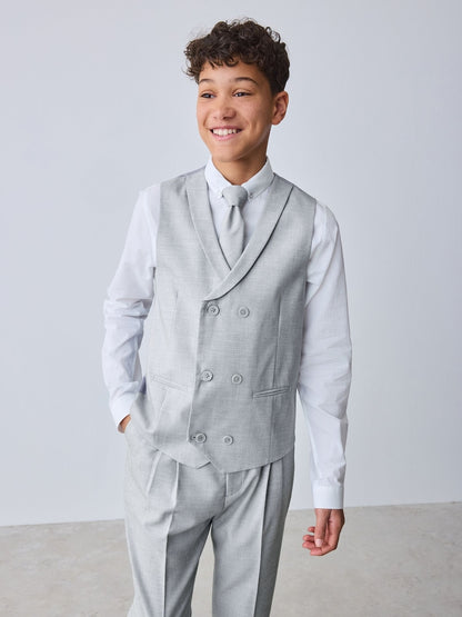 Baker by Ted Baker Waistcoat, Shirt And Tie Set - Grey / 10 Years (140cm)