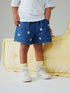 Mid Blue Daisy Embroidered Denim Shorts (3mths-7yrs) - Mid Blue Daisy Embroidered Denim / 12-18 Months (80-86cm)