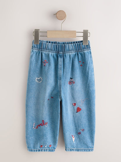 Red Hearts Embroidered Jeans (3mths-7yrs)