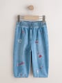 Red Hearts Embroidered Jeans (3mths-7yrs) - Size 3-6 Months (62-68cm)