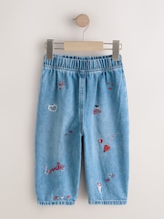 Red Hearts Embroidered Jeans (3mths-7yrs) - Size 3-6 Months (62-68cm)