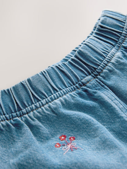 Red Hearts Embroidered Jeans (3mths-7yrs) - Size 3-6 Months (62-68cm)