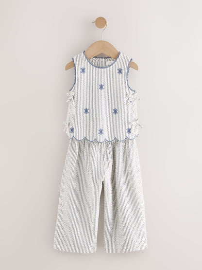 Blue Stripe Blouse and Trousers set (3mths-7yrs)
