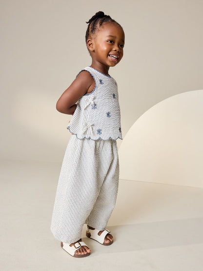 Blue Stripe Blouse and Trousers set (3mths-7yrs)