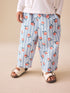 Blue Stripe Peach Print Pullon Trousers (3mths-7yrs)