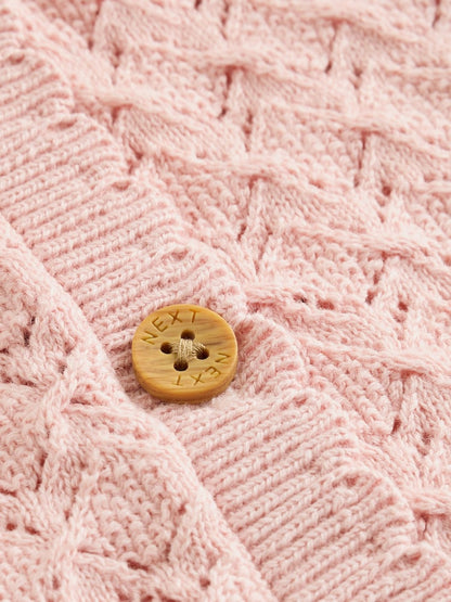 Pink knitted baby cardigan and knickers 2 Piece Set (0mths-2yrs)