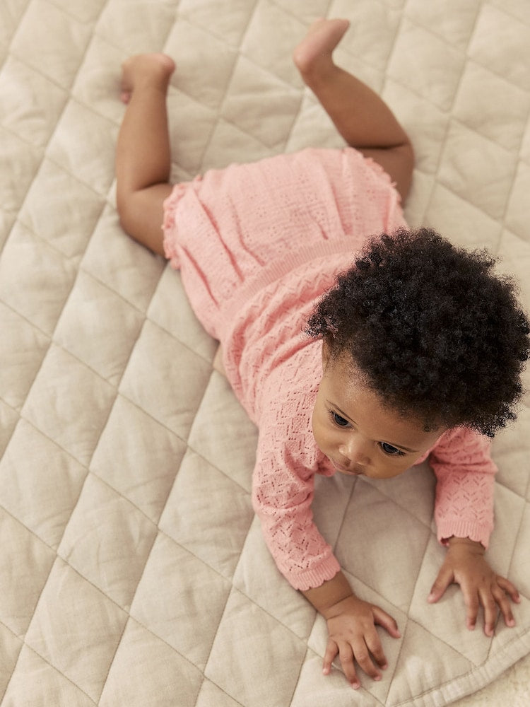 Pink knitted baby cardigan and knickers 2 Piece Set (0mths-2yrs)