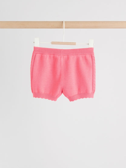 Pink Baby Knitted Top and Shorts Set 2 Piece (0mths-2yrs)