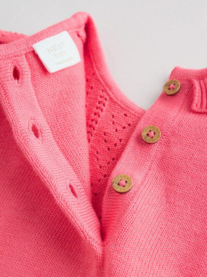 Pink Baby Knitted Top and Shorts Set 2 Piece (0mths-2yrs)