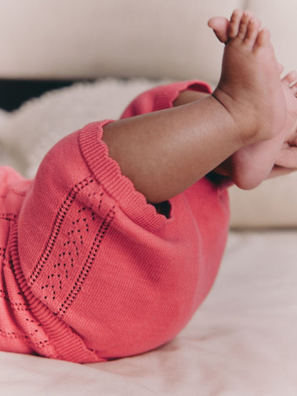Pink Baby Knitted Top and Shorts Set 2 Piece (0mths-2yrs)