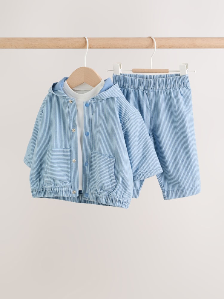 Blue Jacket, Top and Trousers 3 Piece Baby Set (0mths-2yrs) - Blue / 9 - 12 Months (74 - 80cm)