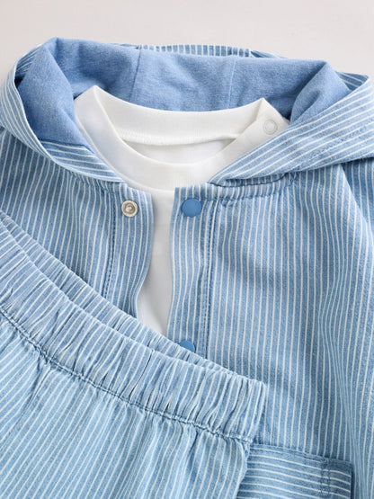 Blue Jacket, Top and Trousers 3 Piece Baby Set (0mths-2yrs)