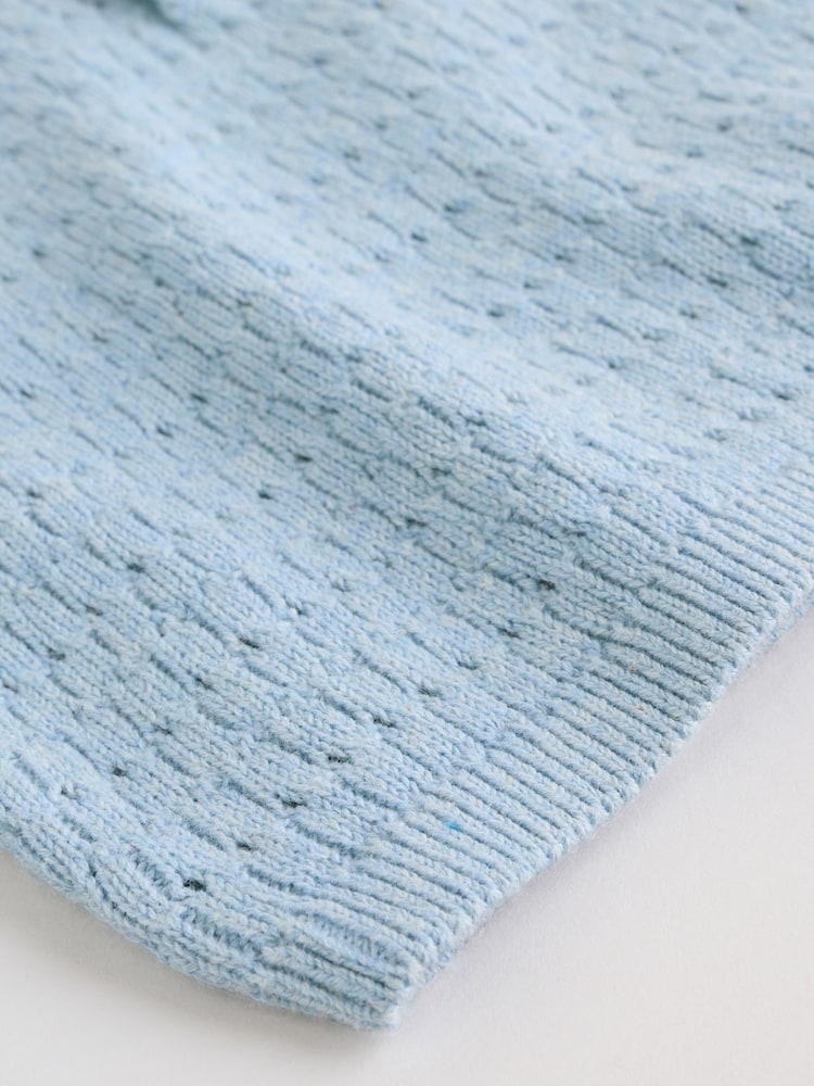 Blue Collared Knit Top and Shorts Baby Set (0mths-2yrs)