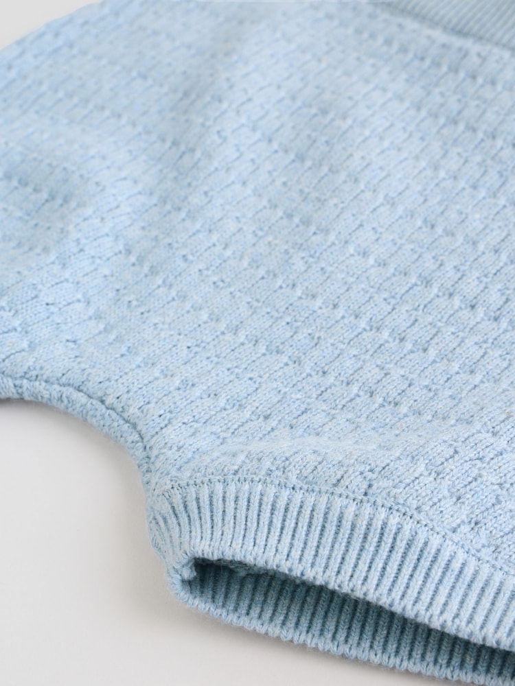 Blue Collared Knit Top and Shorts Baby Set (0mths-2yrs)