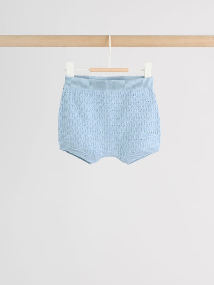 Blue Collared Knit Top and Shorts Baby Set (0mths-2yrs)