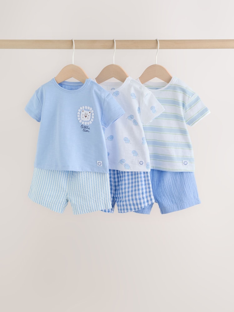 Blue Lion Tops and Shorts Baby Set 6 Piece (0mths-3yrs) - Blue Lion / 12-18 Months (80-86cm)
