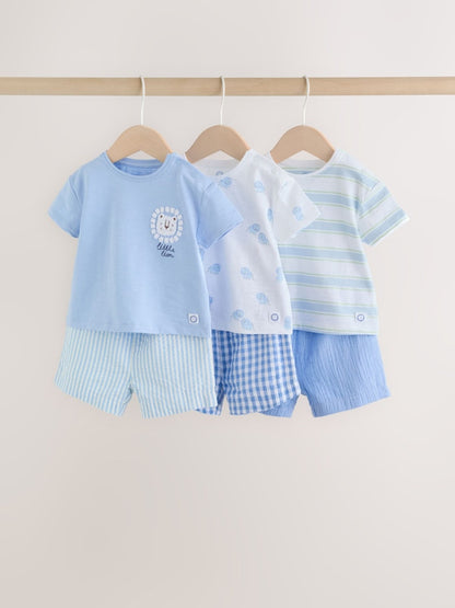 Blue Lion Tops and Shorts Baby Set 6 Piece (0mths-3yrs) - Blue Lion / 12-18 Months (80-86cm)