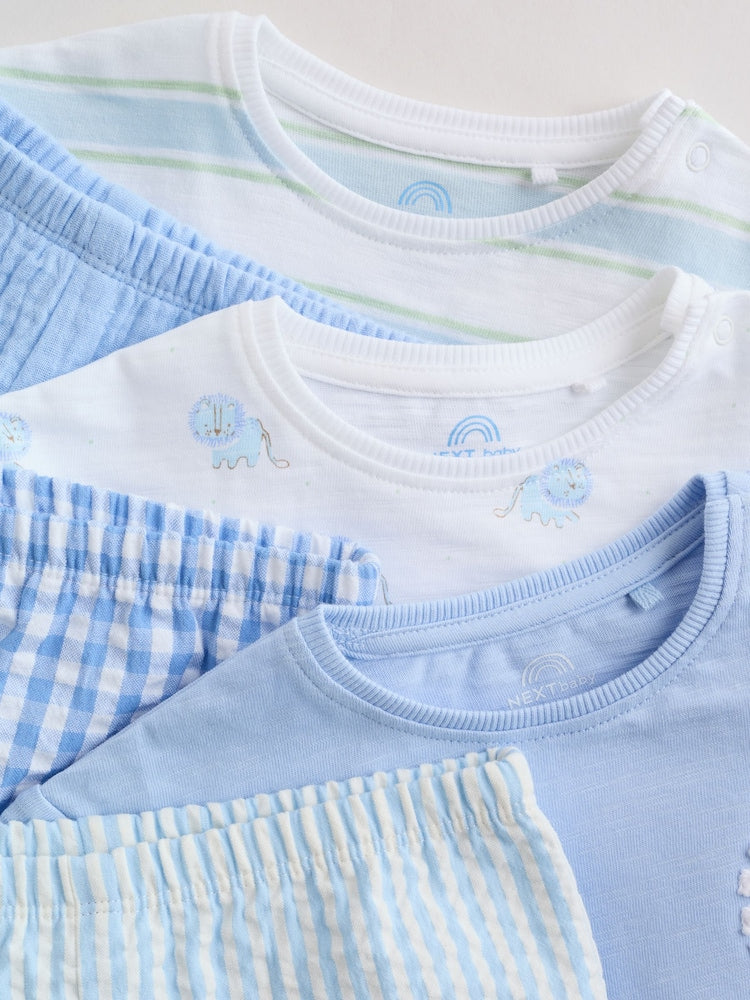 Blue Lion Tops and Shorts Baby Set 6 Piece (0mths-3yrs)