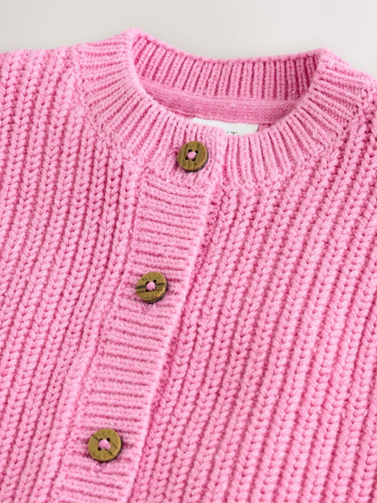 Pink Little Giggles Baby Embroidered Back Cardigan (0mths-2yrs) - Size 50cm (First Size)