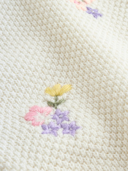 White Floral Embroidered Baby Cardigan (0mths-2yrs)