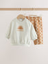 Grey/Rust Sun Sweat Top and Joggers Baby Set (0mths-2yrs) - Grey/Rust Sun Sweat / 12-18 Months (80-86cm)
