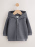 Charcoal Grey Lightweight Textured Jersey Baby Jacket (0mths-2yrs) - Size Up to 1 Month (56cm) - Charcoal Grey