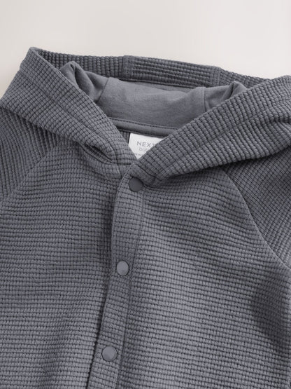 Charcoal Grey Lightweight Textured Jersey Baby Jacket (0mths-2yrs) - Size Up to 1 Month (56cm)