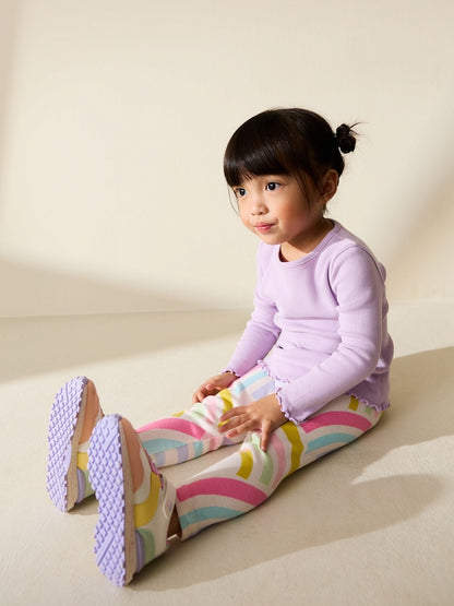 Lilac Purple Rib Long Sleeve T-Shirt (3mths-7yrs) - Size 3-6 Months (62-68cm)