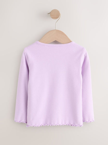 Lilac Purple Rib Long Sleeve T-Shirt (3mths-7yrs)