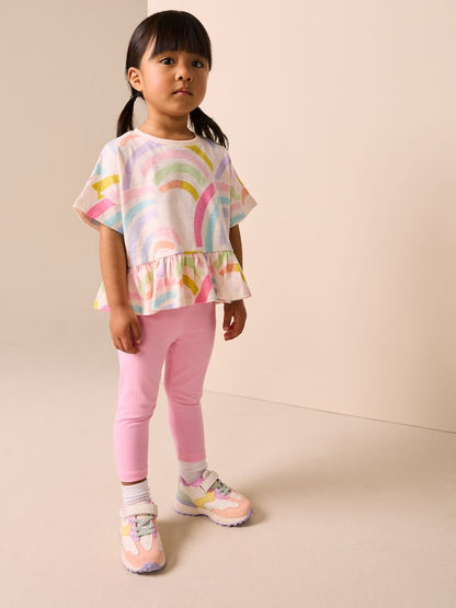 Rainbow Short Sleeve Peplum T-Shirt (3mths-7yrs)
