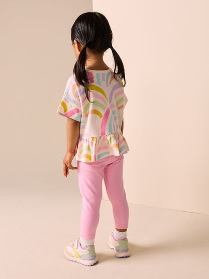 Rainbow Short Sleeve Peplum T-Shirt (3mths-7yrs)