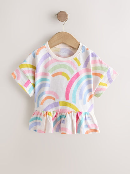 Rainbow Short Sleeve Peplum T-Shirt (3mths-7yrs)