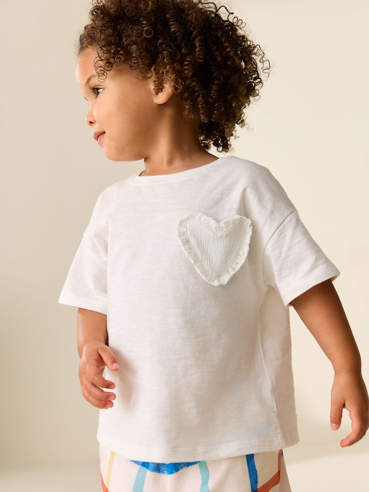 White Short Sleeve Pocket T-Shirt (3mths-7yrs) - White / 12-18 Months (80-86cm)