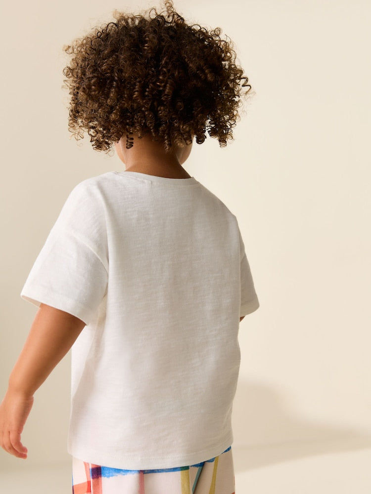 White Short Sleeve Pocket T-Shirt (3mths-7yrs)
