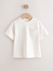 White Short Sleeve Pocket T-Shirt (3mths-7yrs) - Size 3-6 Months (62-68cm)