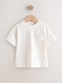 White Short Sleeve Pocket T-Shirt (3mths-7yrs) - Size 3-6 Months (62-68cm)