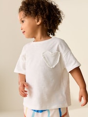 White Short Sleeve Pocket T-Shirt (3mths-7yrs) - Size 3-6 Months (62-68cm)