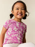 Purple Floral Short Sleeve Rib T-Shirt (3mths-7yrs) - Purple Floral / 12-18 Months (80-86cm)