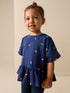 Navy Puffin Short Sleeve Peplum T-Shirt (3mths-7yrs) - Navy Puffin / 12-18 Months (80-86cm)