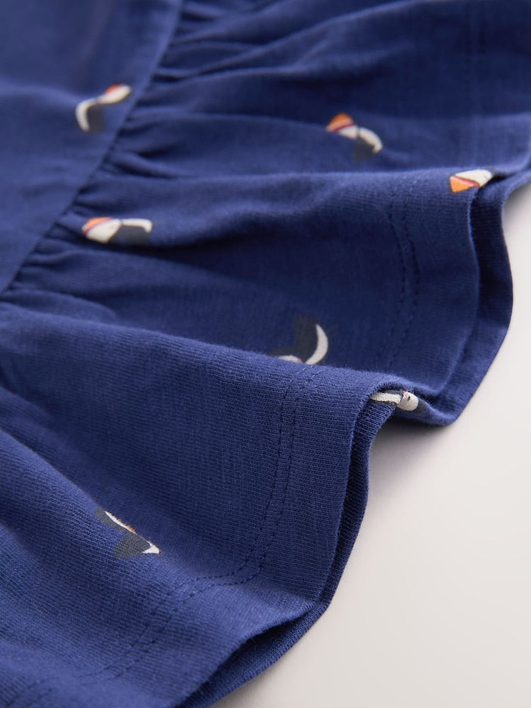 Navy Puffin Short Sleeve Peplum T-Shirt (3mths-7yrs)