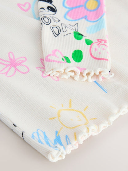 Ecru White Rib Long Sleeve T-Shirt (3mths-7yrs)