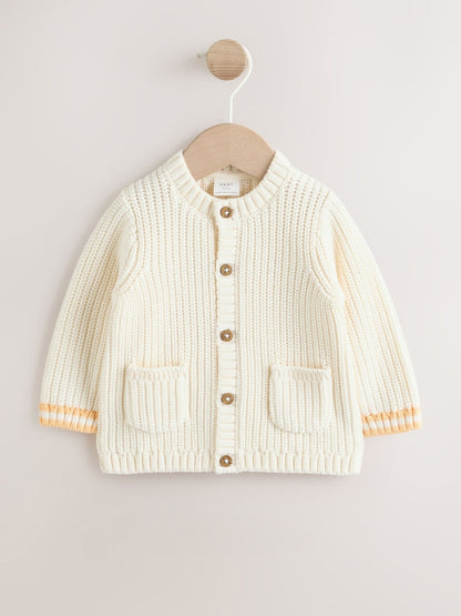 Yellow My Sunshine Knitted Embroidered Baby Cardigan - Size 50cm (First Size)