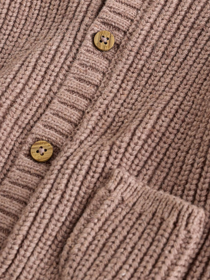 Brown Baby Bear Knitted Embroidered Baby Cardigan - Size 50cm (First Size)
