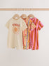 Red Sunbaked Patterened Jersey Baby Rompers 3 Pack - Red Sunbaked Patterened / 12-18 Months (80-86cm)